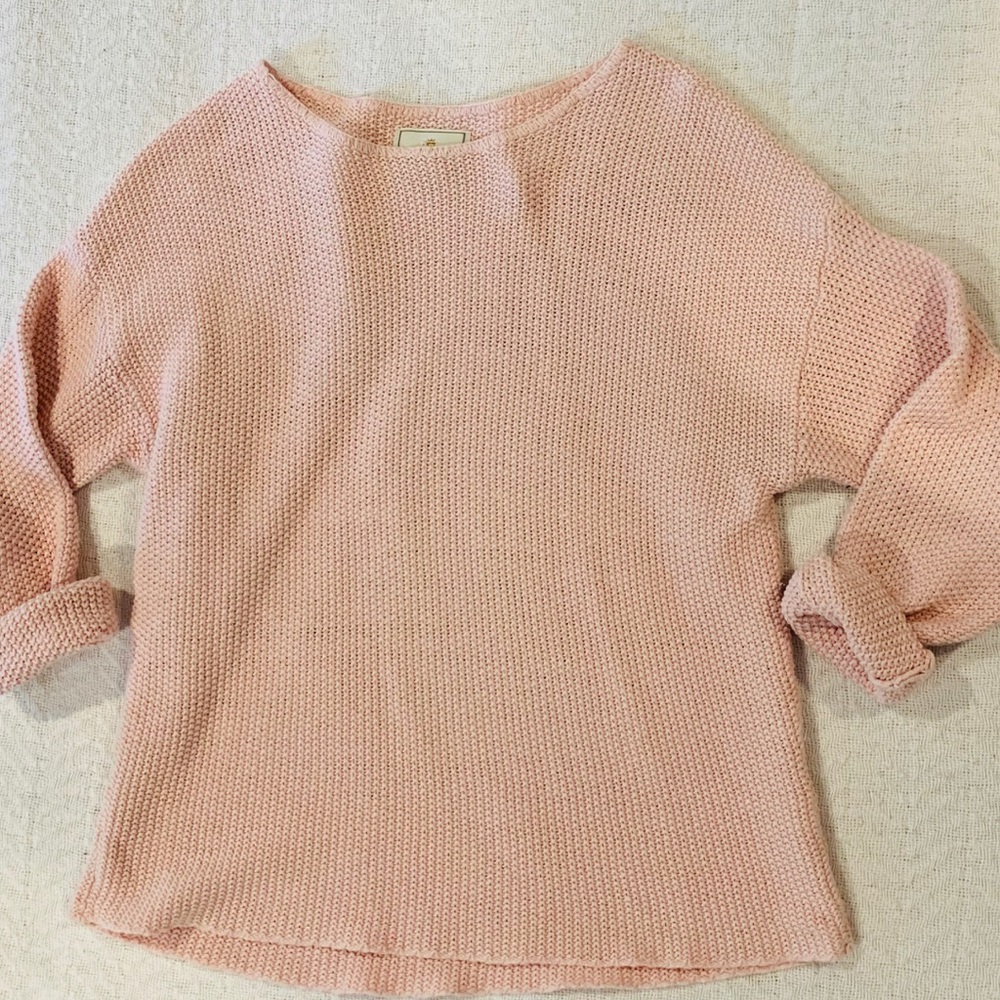 Blush cableknit sweater